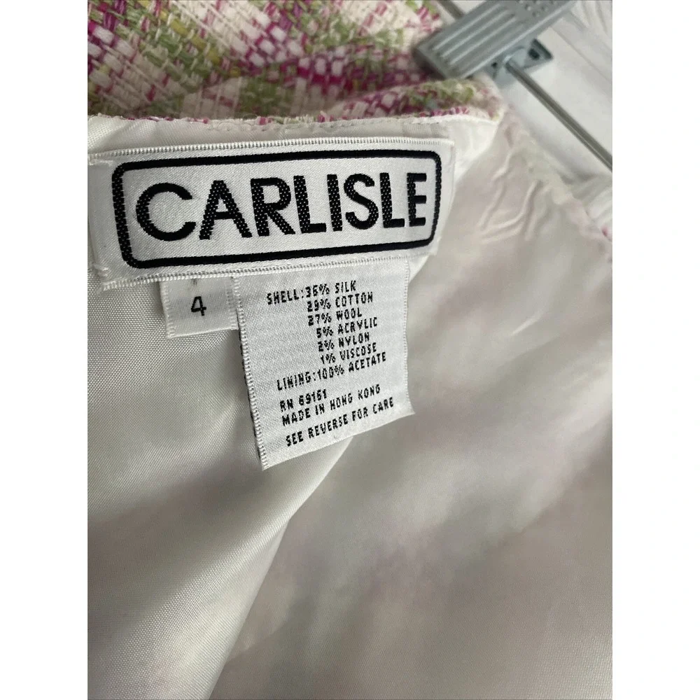 Carlisle Women's Womens 4 Silk Wool Pencil Skirt Pastel Old Money Fem Clean Girl - Picture 6 of 6